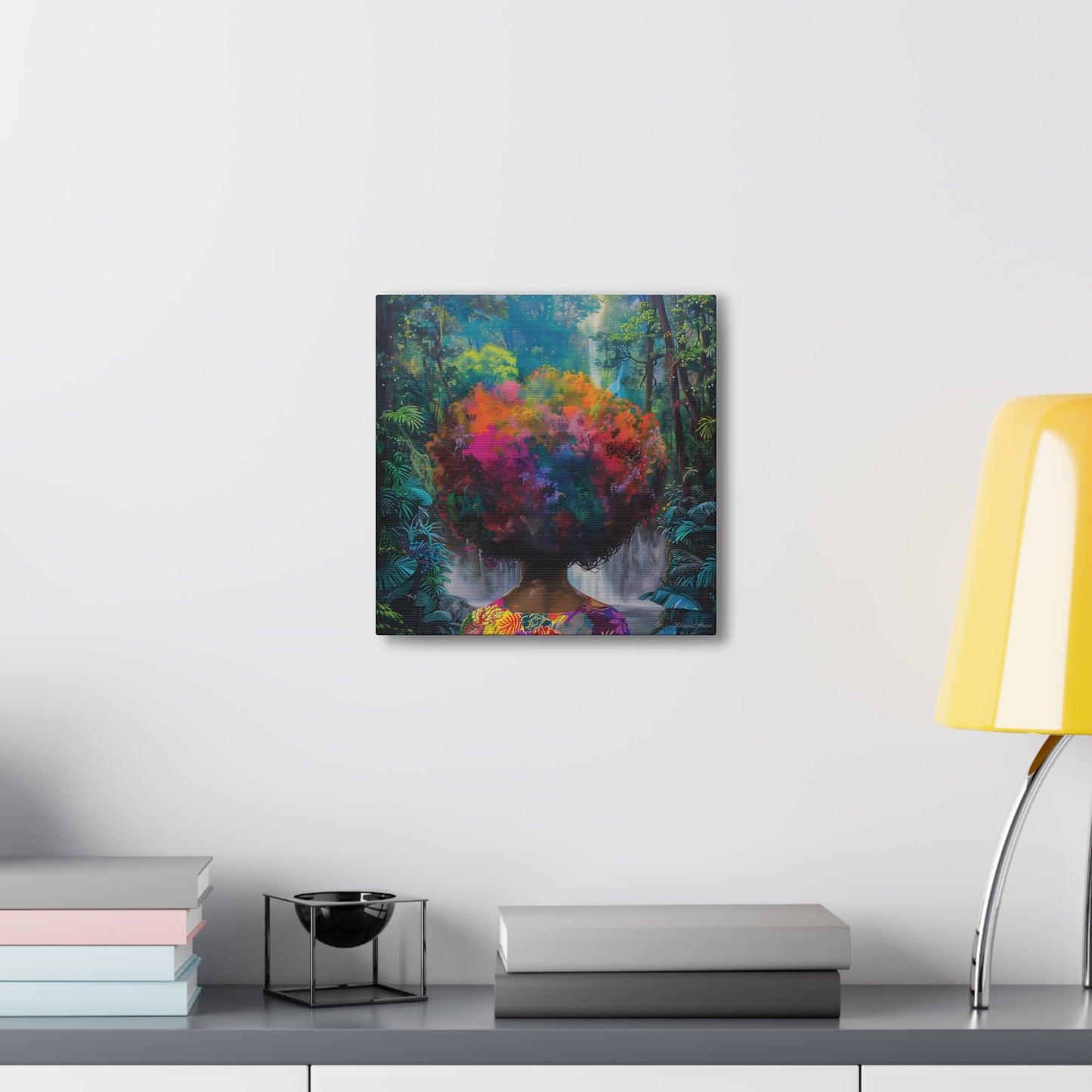 Canvas Wall Art - Colorful Gallery Wrap: Afro Bloom