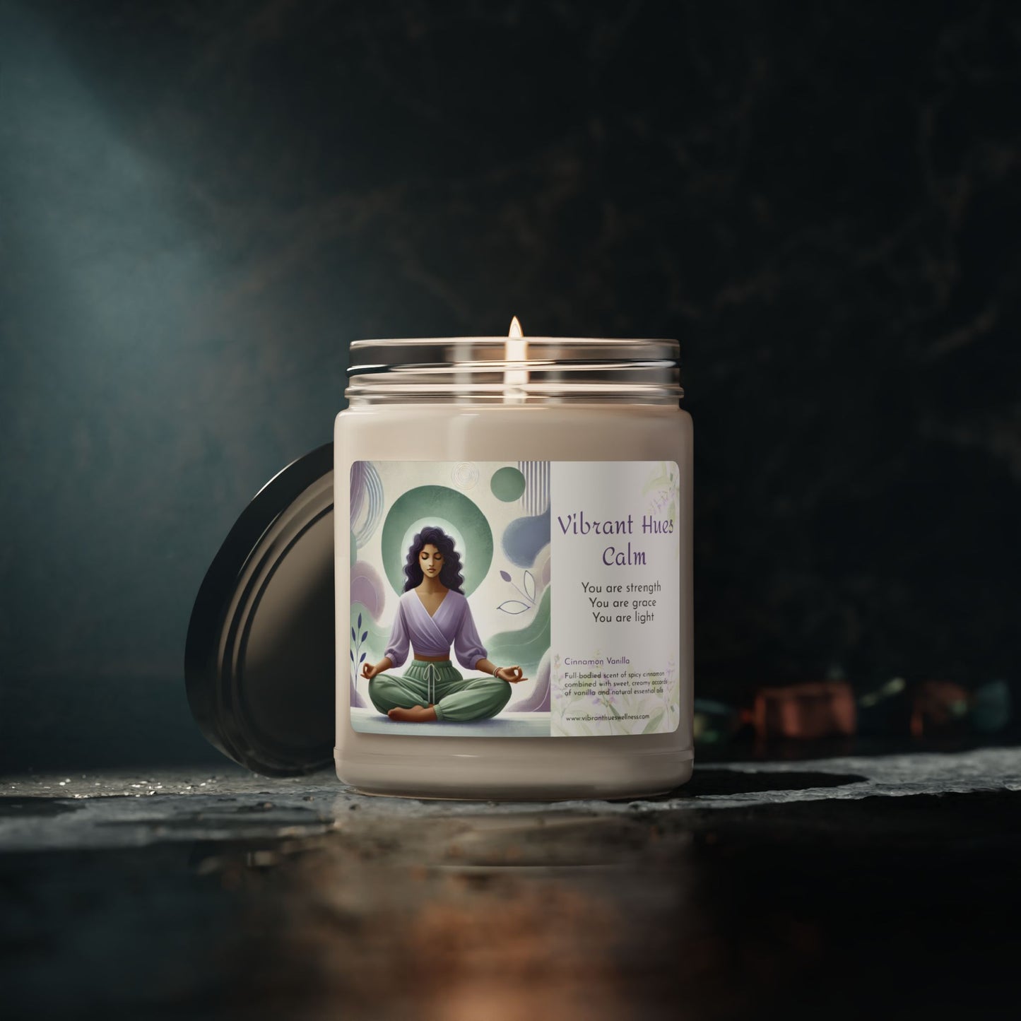 Cinnamon Vanilla 'Calm' Soy Candle, 9oz (iii)