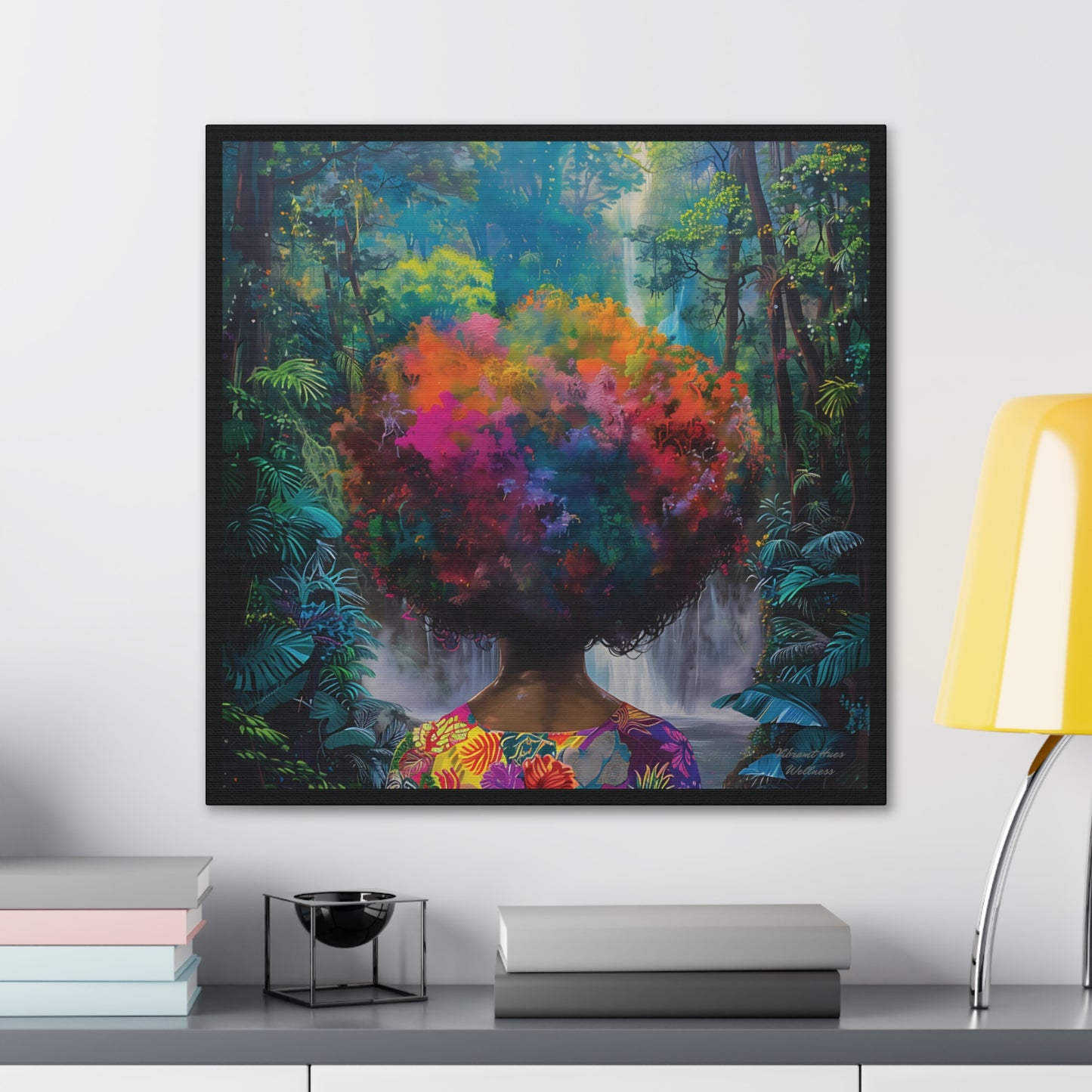 Canvas Wall Art - Colorful Gallery Wrap: Afro Bloom