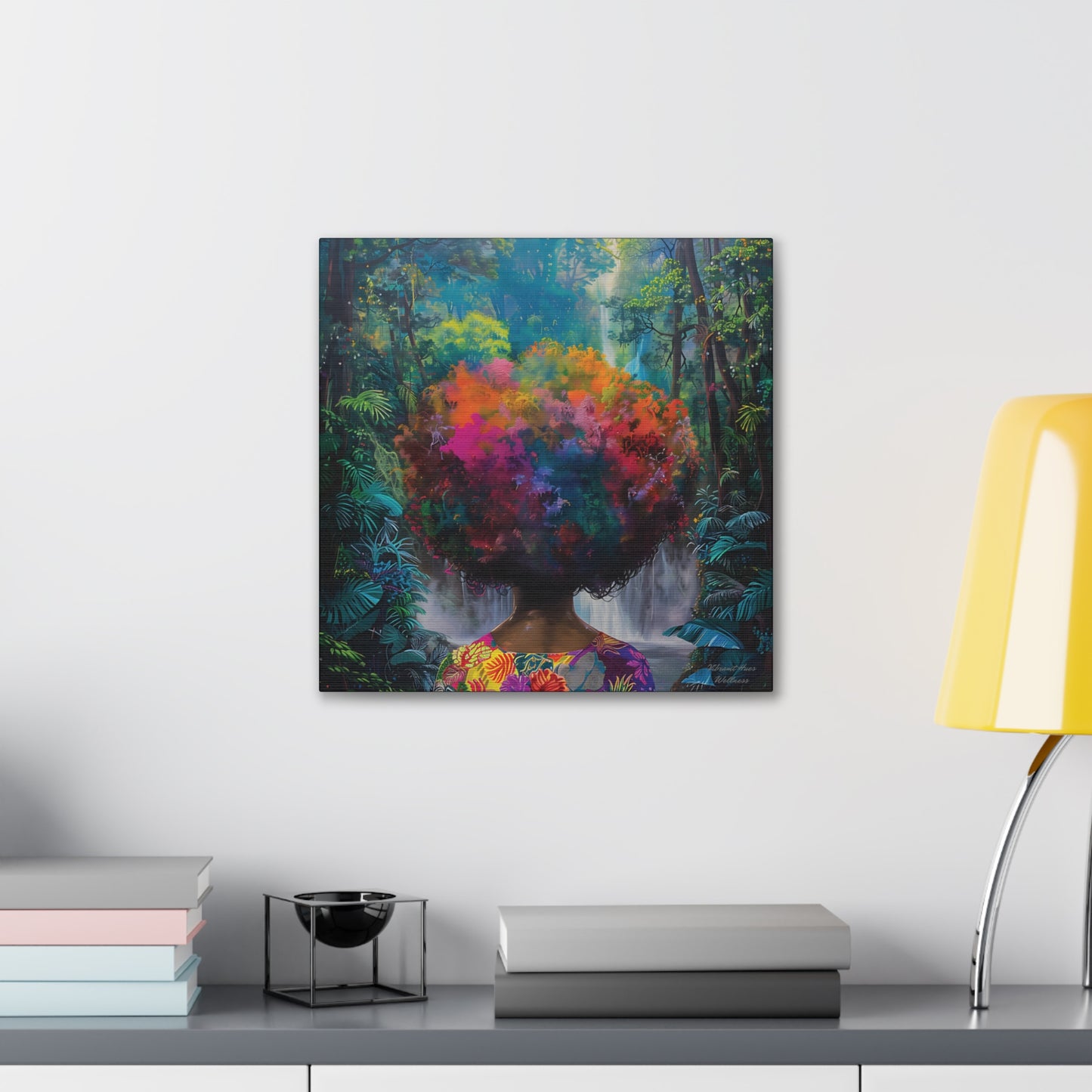 Canvas Wall Art - Colorful Gallery Wrap: Afro Bloom