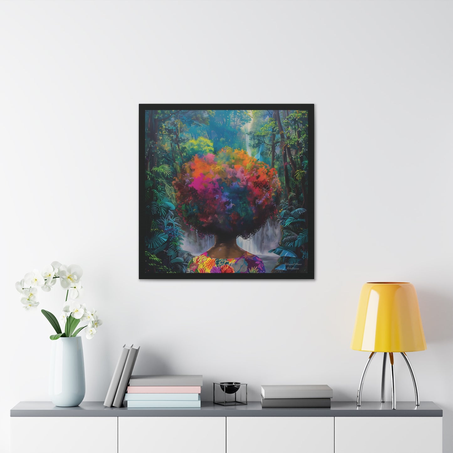 Canvas Wall Art - Colorful Gallery Wrap: Afro Bloom