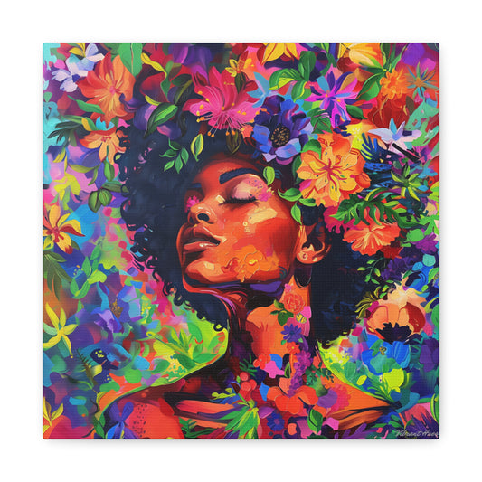 Canvas Wall Art - Colorful Gallery Wrap: Blossoming Serenity