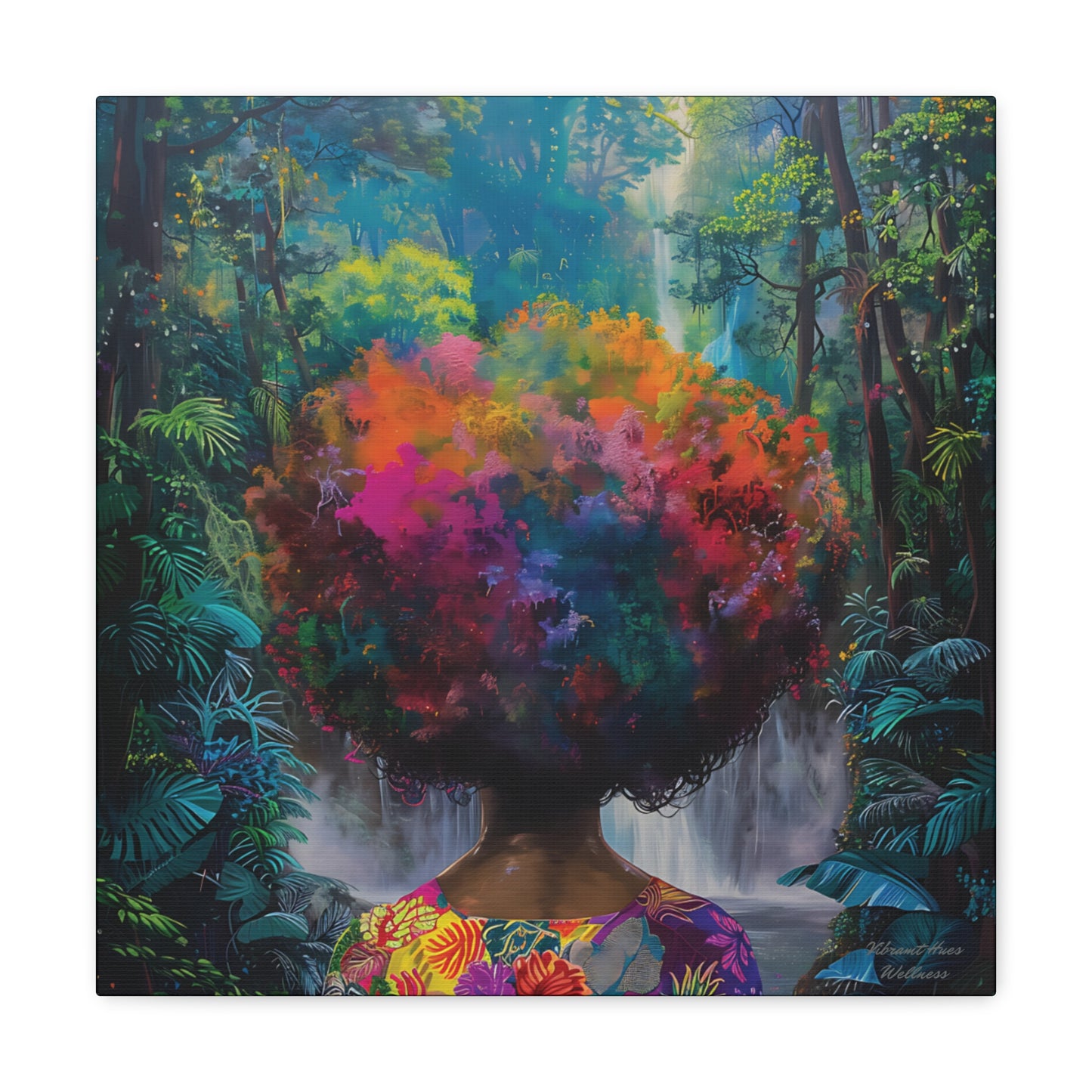 Canvas Wall Art - Colorful Gallery Wrap: Afro Bloom