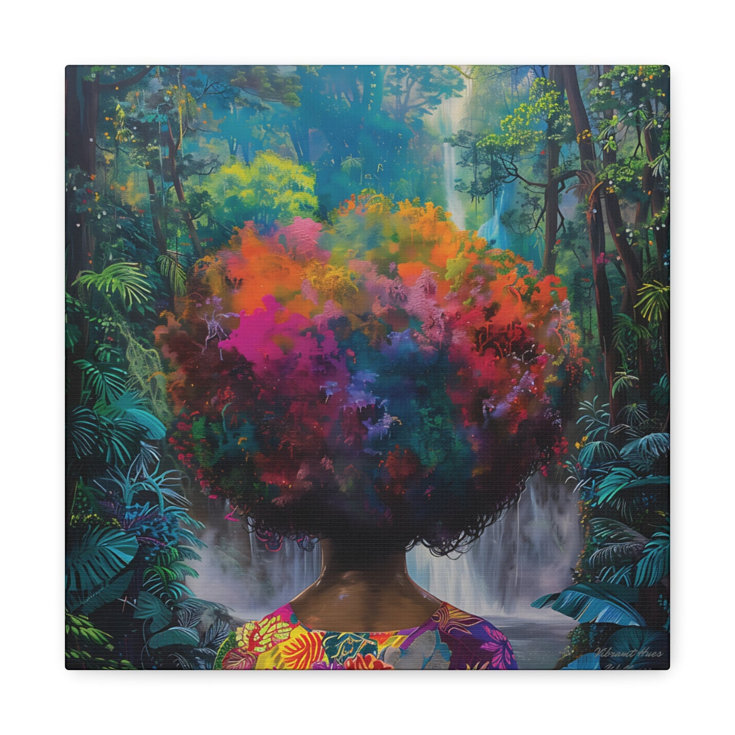 Canvas Wall Art - Colorful Gallery Wrap: Afro Bloom