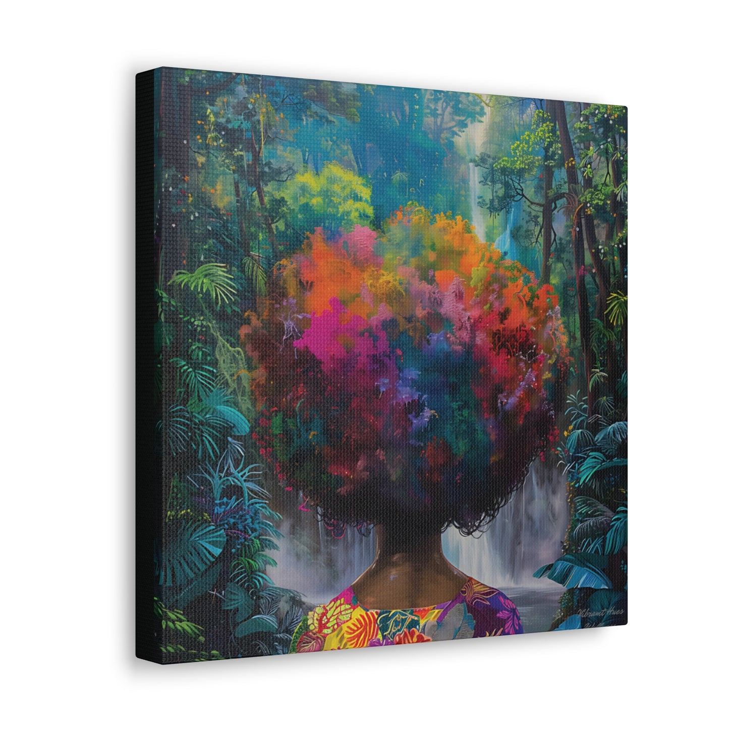 Canvas Wall Art - Colorful Gallery Wrap: Afro Bloom