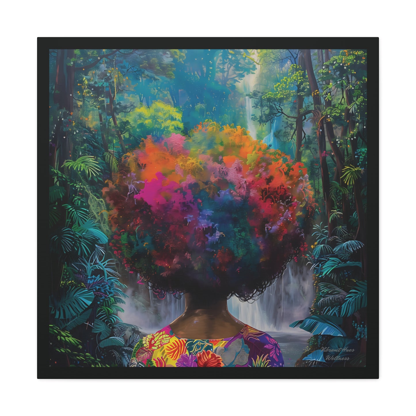 Canvas Wall Art - Colorful Gallery Wrap: Afro Bloom